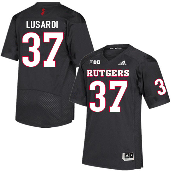 Men #37 Joe Lusardi Rutgers Scarlet Knights College Football Jerseys Sale-Black